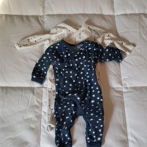 Long sleeve kimono sleeper 0-3 months